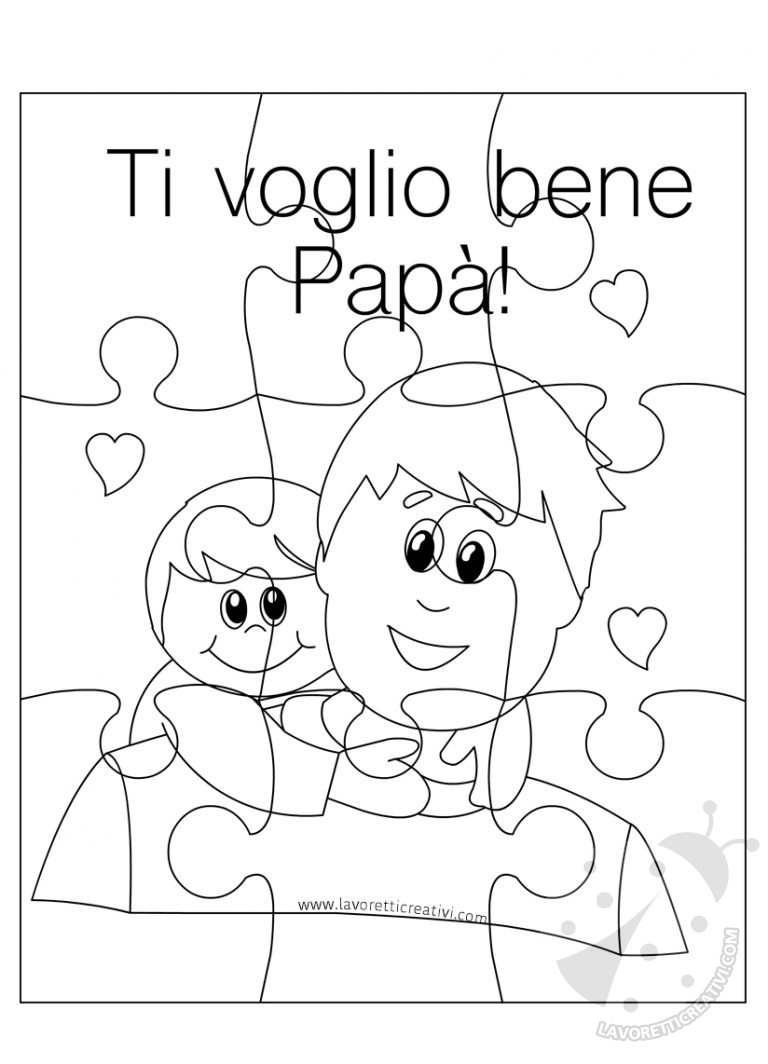 Biglietto Per La Festa Del Pap A Forma Di Puzzle Lavoretti Creativi