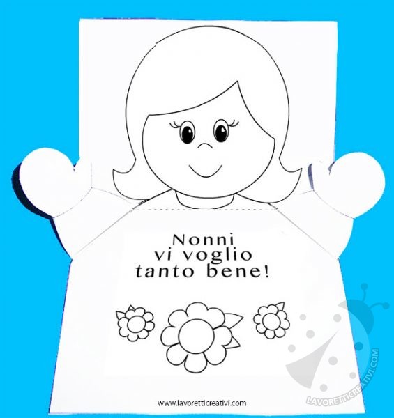 Biglietto Pop Up Con Bambina Per La Festa Dei Nonni - Lavoretti Creativi