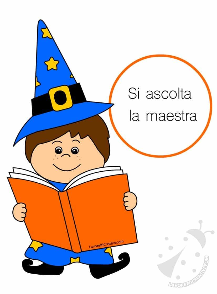 Con il nostro maghetto i bambini si divertono e imparano cose utili per crescere bene insieme Potete stampare le singole regole con i disegni sotto