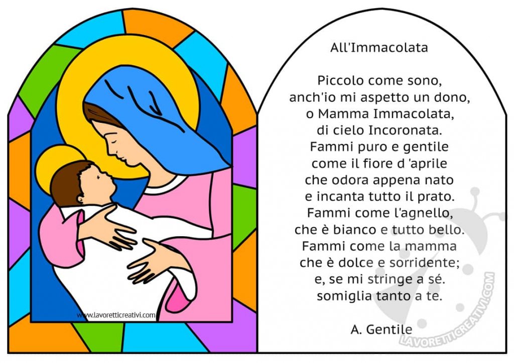 Lavoretti Per L'Immacolata Concezione Da Stampare E Colorare ...