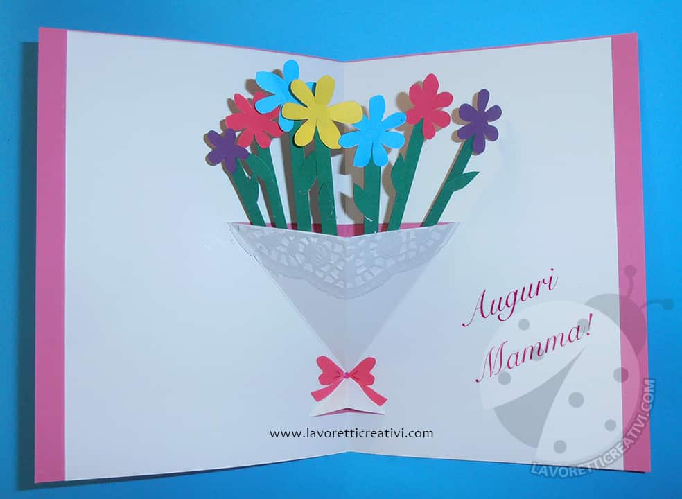 Biglietti per la Festa della Mamma Biglietto pop up con fiori - Lavoretti  Creativi