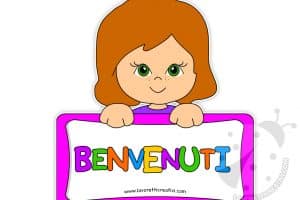 cartellone bambina benvenuti