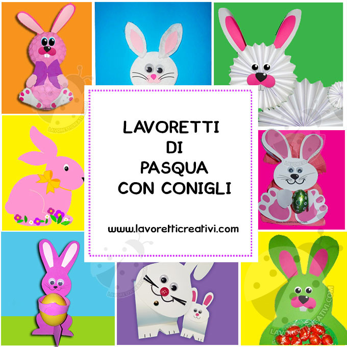 Lavoretti di Pasqua per bambini con conigli - Lavoretti Creativi