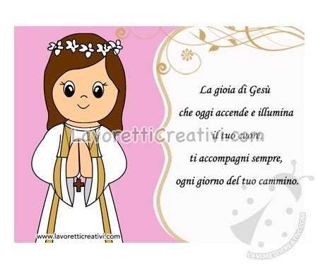 Biglietto auguri Prima Comunione bambina - Lavoretti Creativi