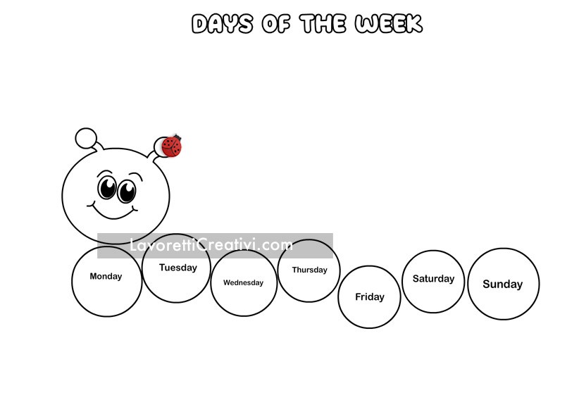bruco giorni settimana inglese