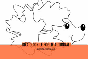 riccio con foglie disegno