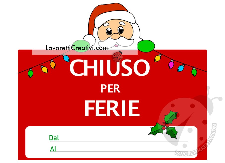 chiuso per ferie natalizie