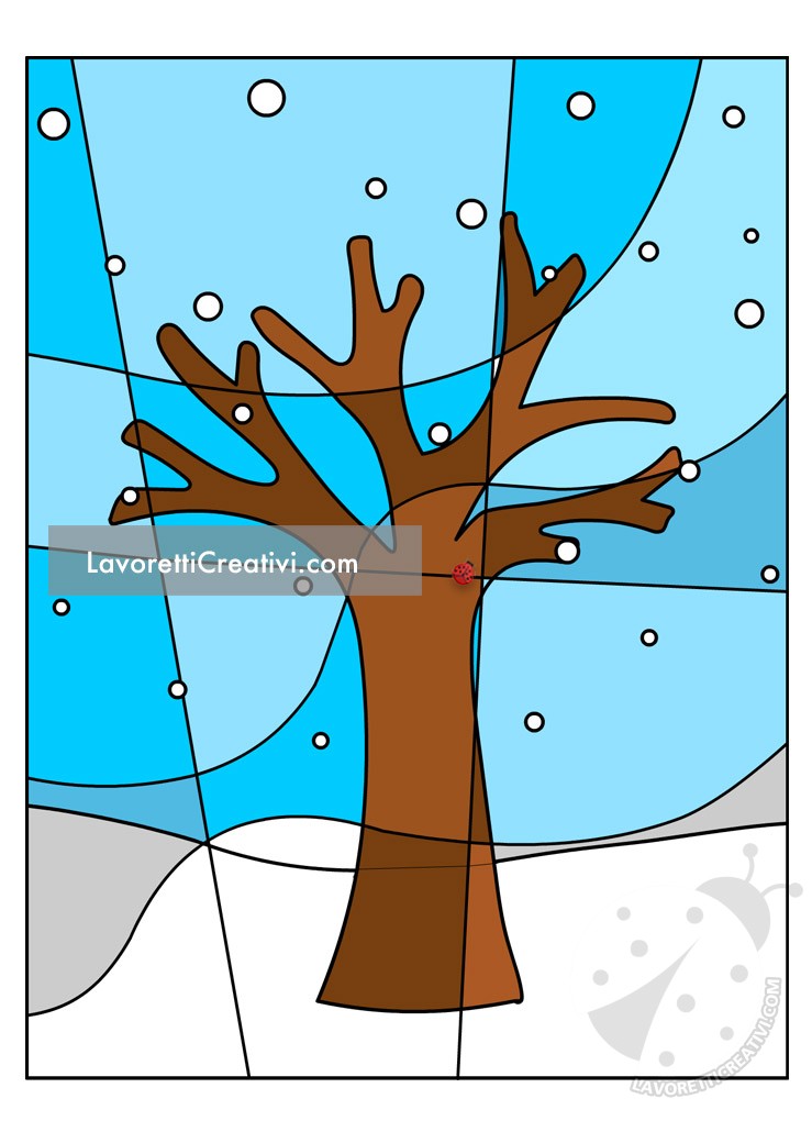 albero con neve arte 1 1