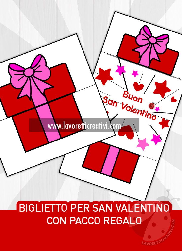 biglietto pacco regalo per san valentino