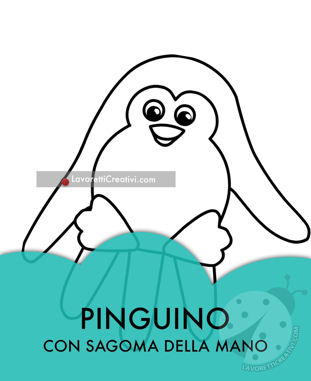 pinguino con mano