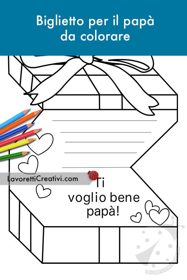 biglietto papa da colorare